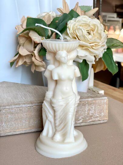 Spiritual goddess candle for meditation space