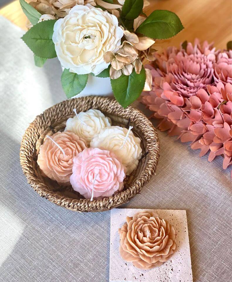 Peony soy wax scented candle