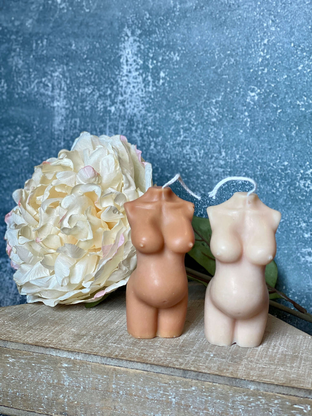 Pregnant woman body candle made from soy wax