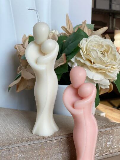 Elegant mother figure candle décor