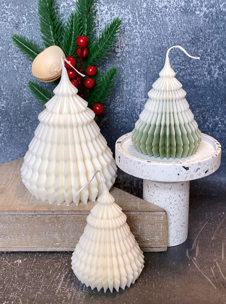 Origami Christmas Tree Candles | Holiday Decor - Crazy About Candles