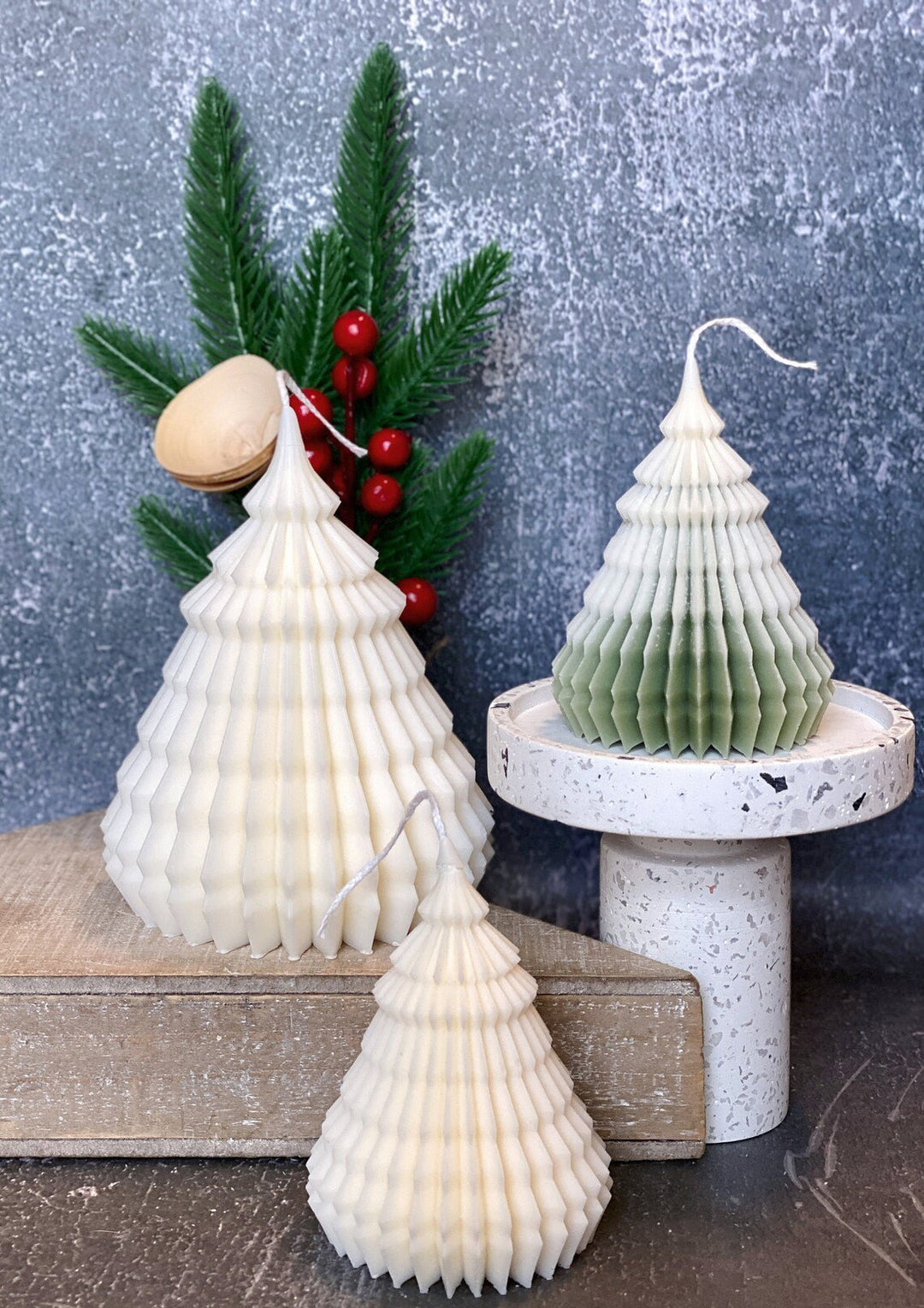 Origami Christmas Tree Candles | Holiday Decor - Crazy About Candles