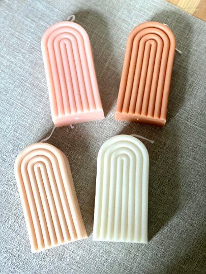 Cute rainbow arch candle aesthetic