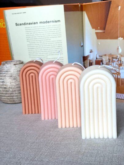Modern decorative rainbow candle