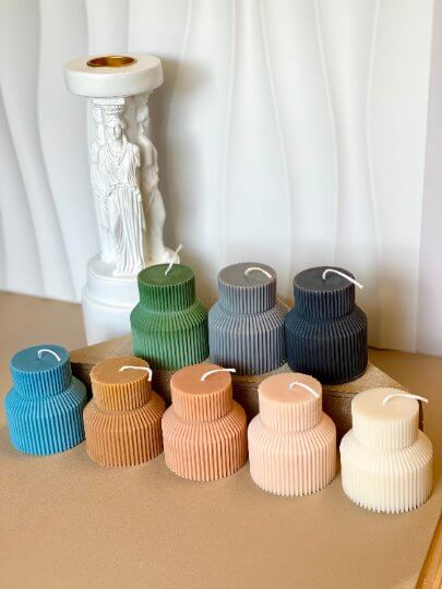 Ribbed Pedestal Pillar - Crazy About Candles