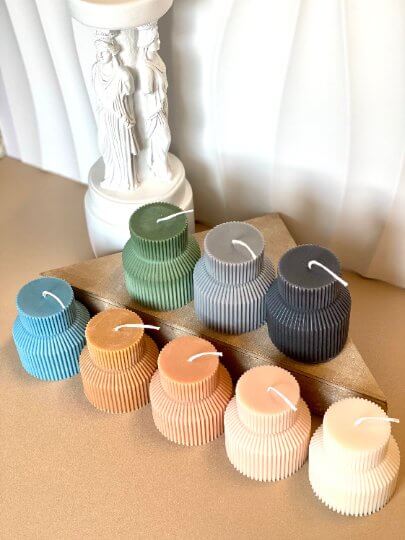 Ribbed Pedestal Pillar - Crazy About Candles