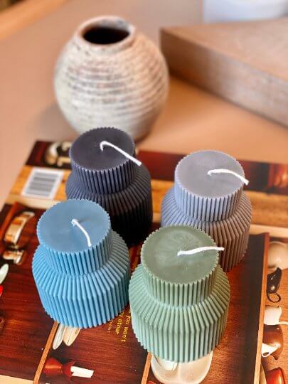 Ribbed Pedestal Pillar - Crazy About Candles