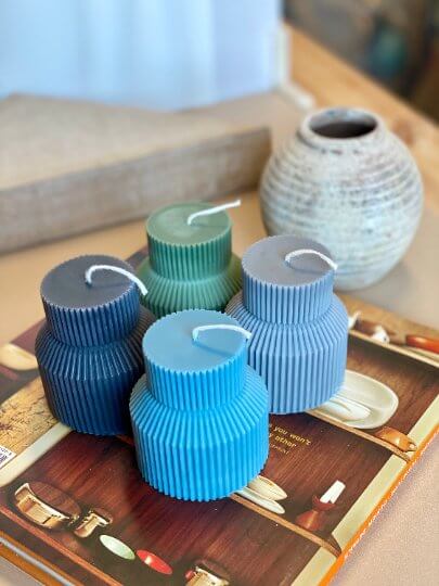 Ribbed Pedestal Pillar - Crazy About Candles
