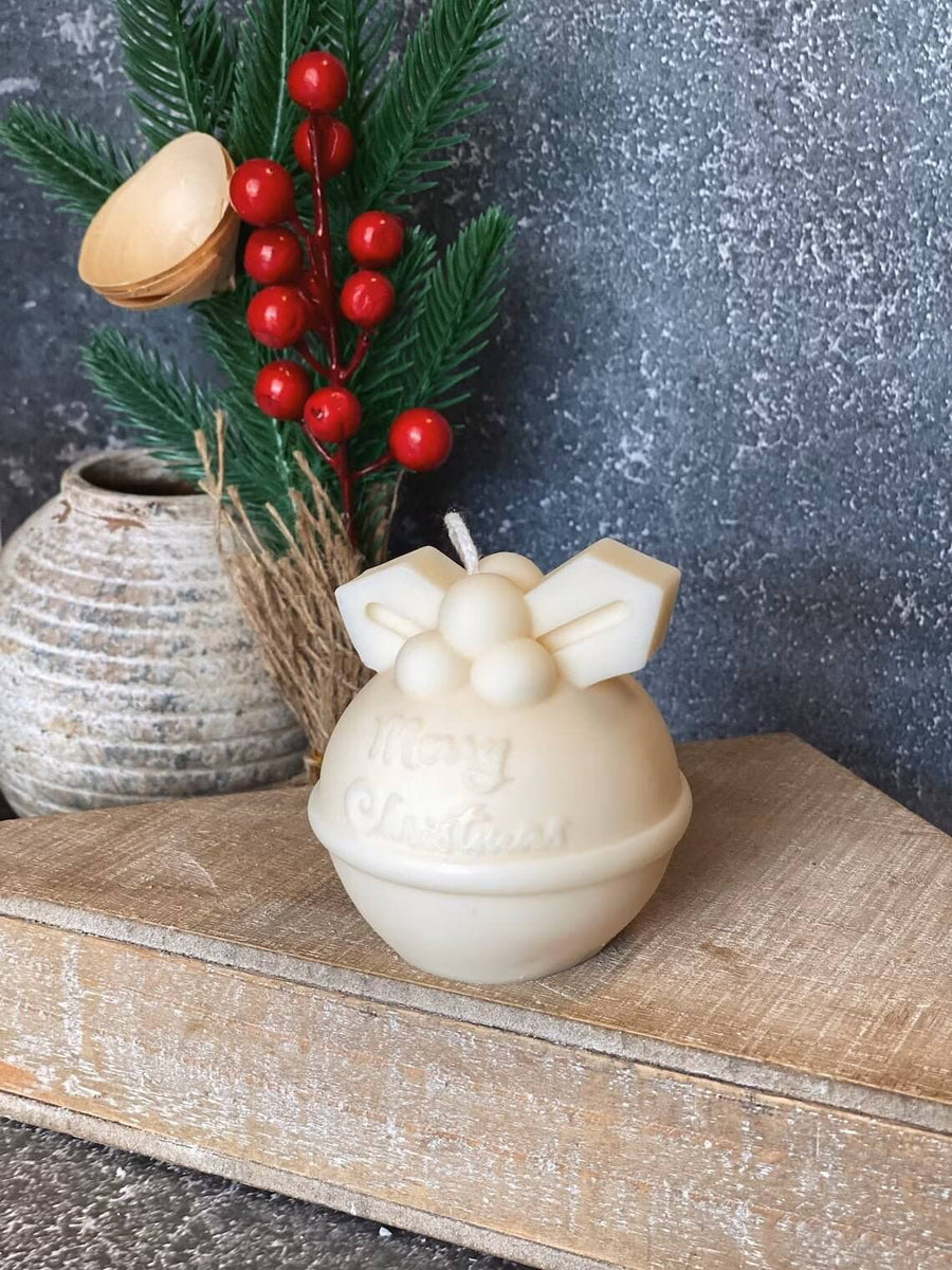 Round Bell Christmas Candle – Festive Holiday Decor